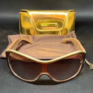 Tory Burch TY700 2Q (Tory Burch brown leather wraparound sunglasses TY7002Q)